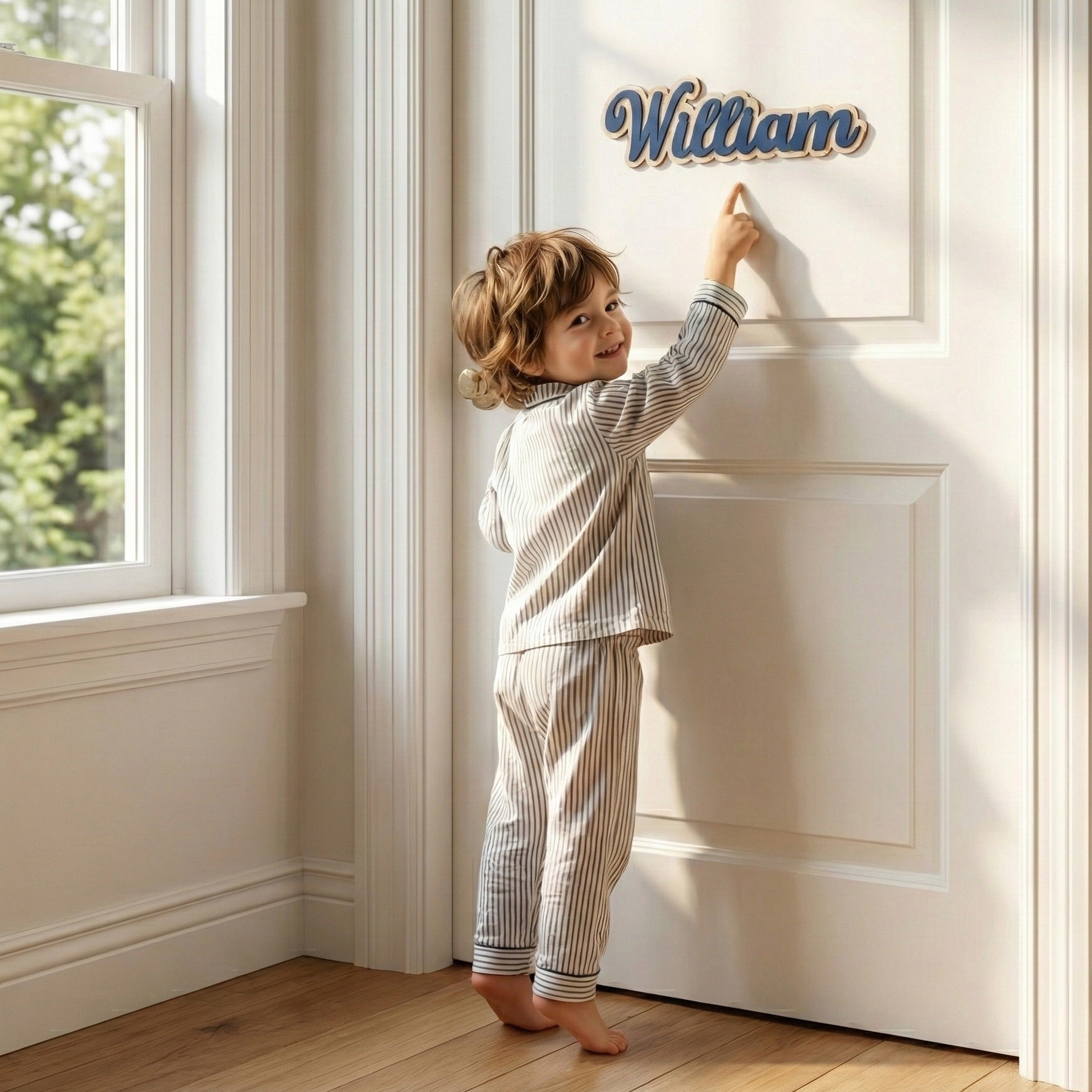 Personalized Kids Room Name Sign Wood for Nursery and Door Use Y67