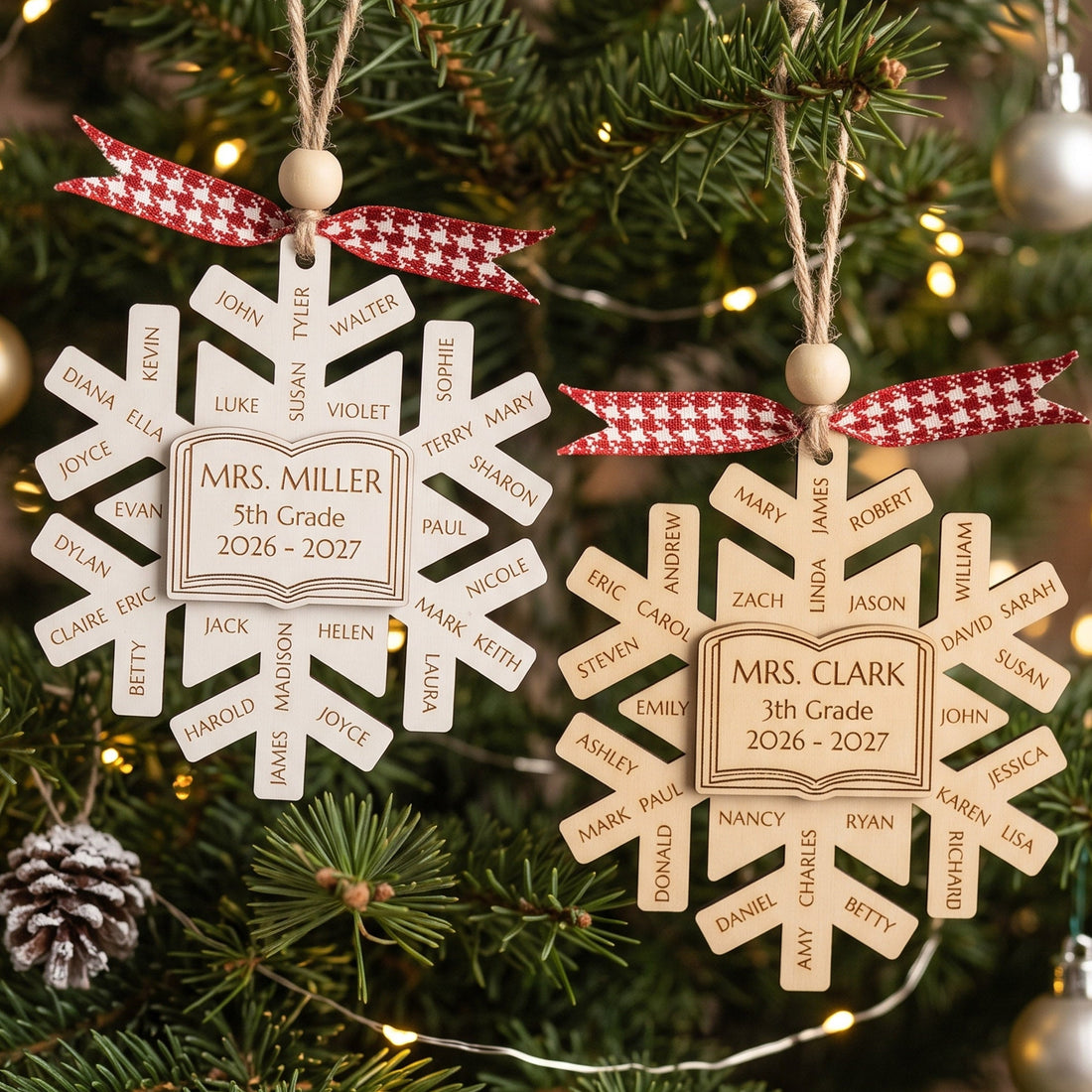 Personalized Teacher Christmas Tree Ornament for Teacher Gift B44