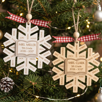 Personalized Teacher Christmas Tree Ornament for Classroom Decor B44