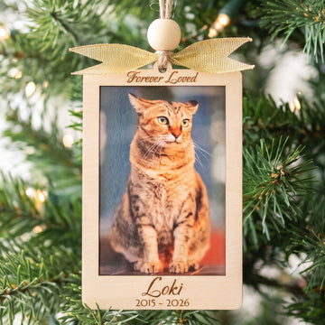 Pet Photo Ornament Wood, Pet Memorial Ornament for Dog Lovers B74