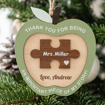 Teacher Ornament Wood and Christmas Tree Ornament for Holiday B52