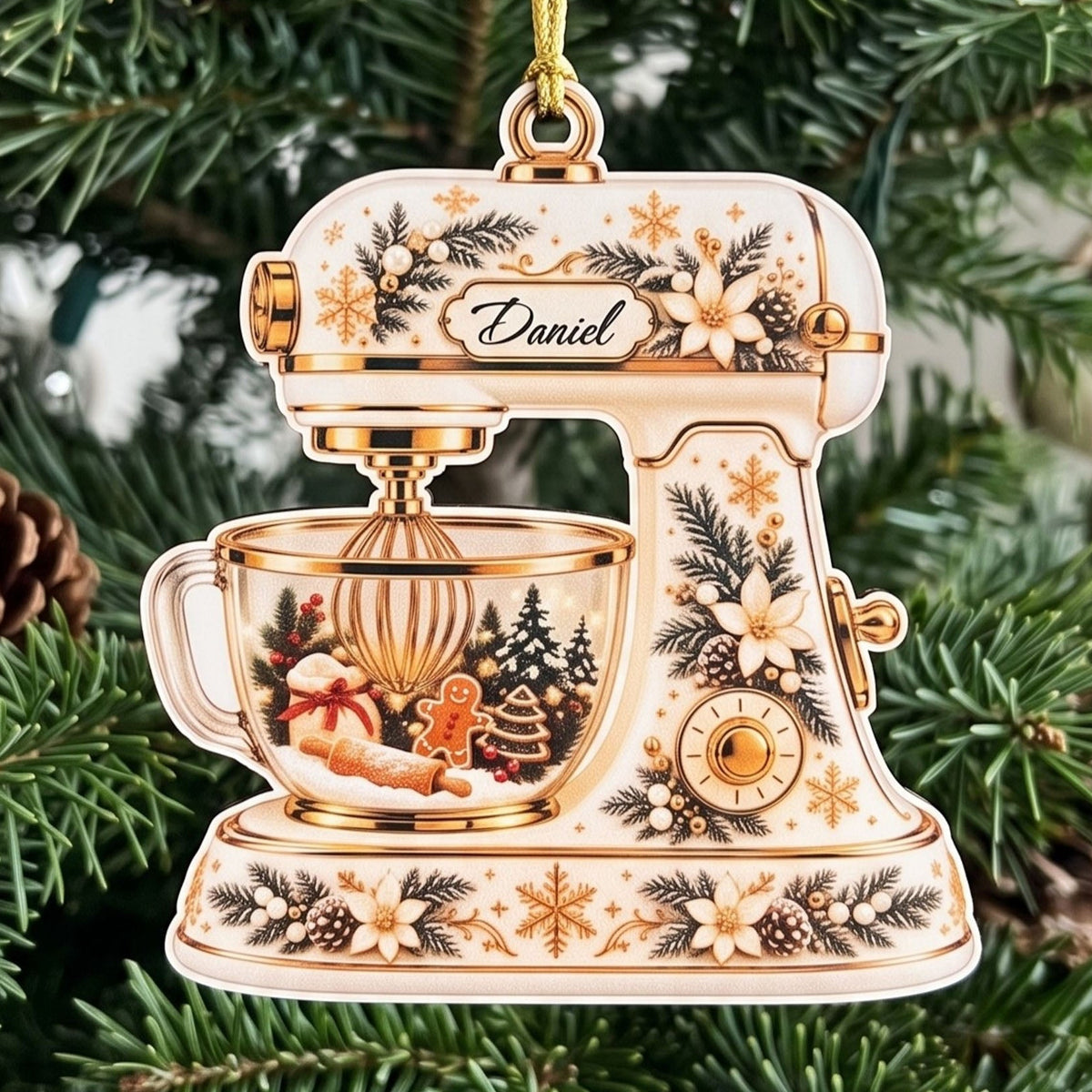Stand Mixer Ornament Wood, Baker Christmas Gift for Tree B77