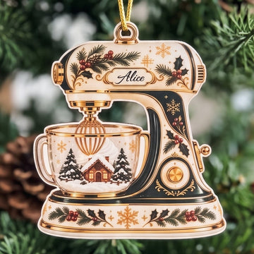 Stand Mixer Ornament Wood, Baker Christmas Gift for Tree B77