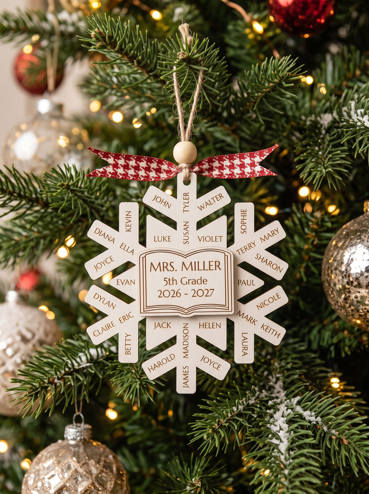 Personalized Teacher Christmas Tree Ornament for Teacher Gift B44