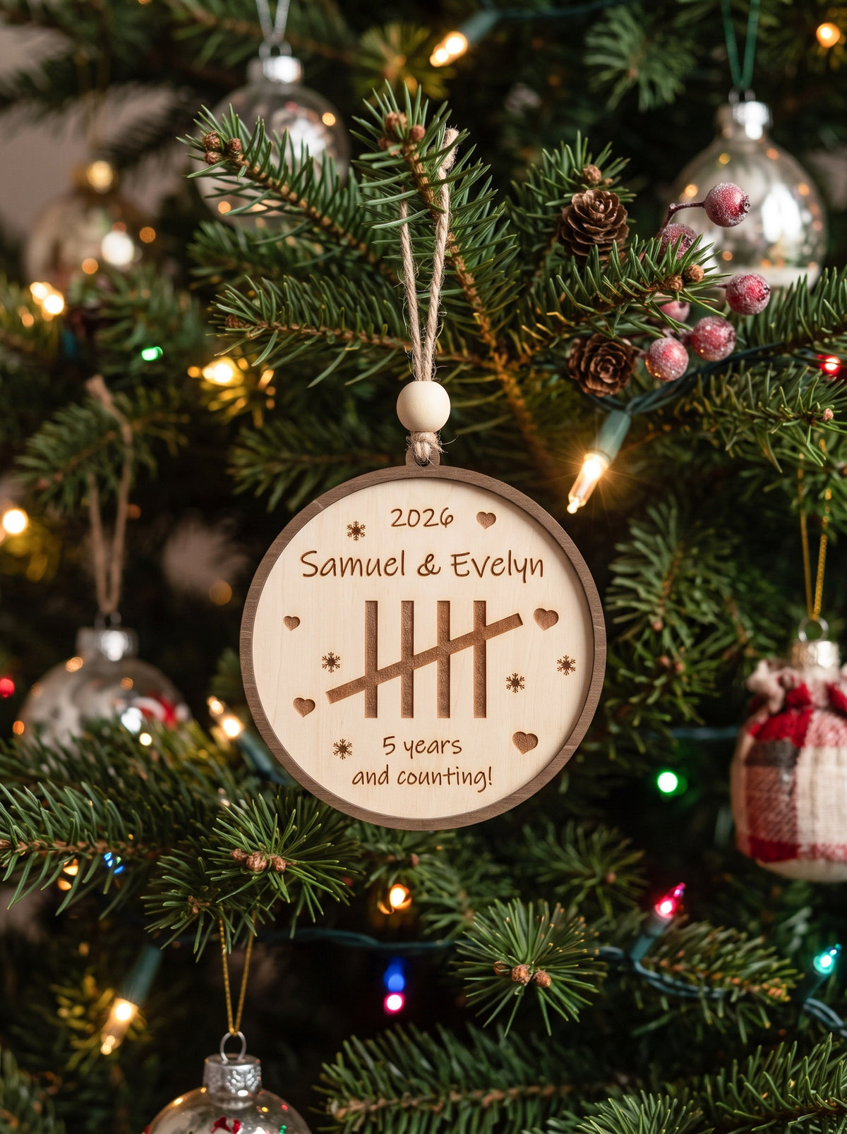 Personalized Anniversary Ornament for Couples Christmas Tree B46
