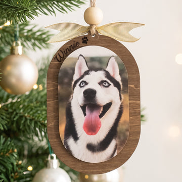 Pet Photo Ornament Wood and Dog Christmas Ornament for Gifts B75