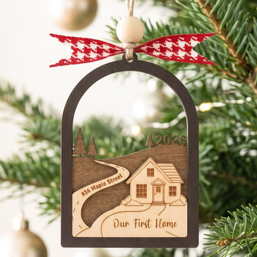 First Home Ornament Wood, New Home Christmas Ornament for Gift B51