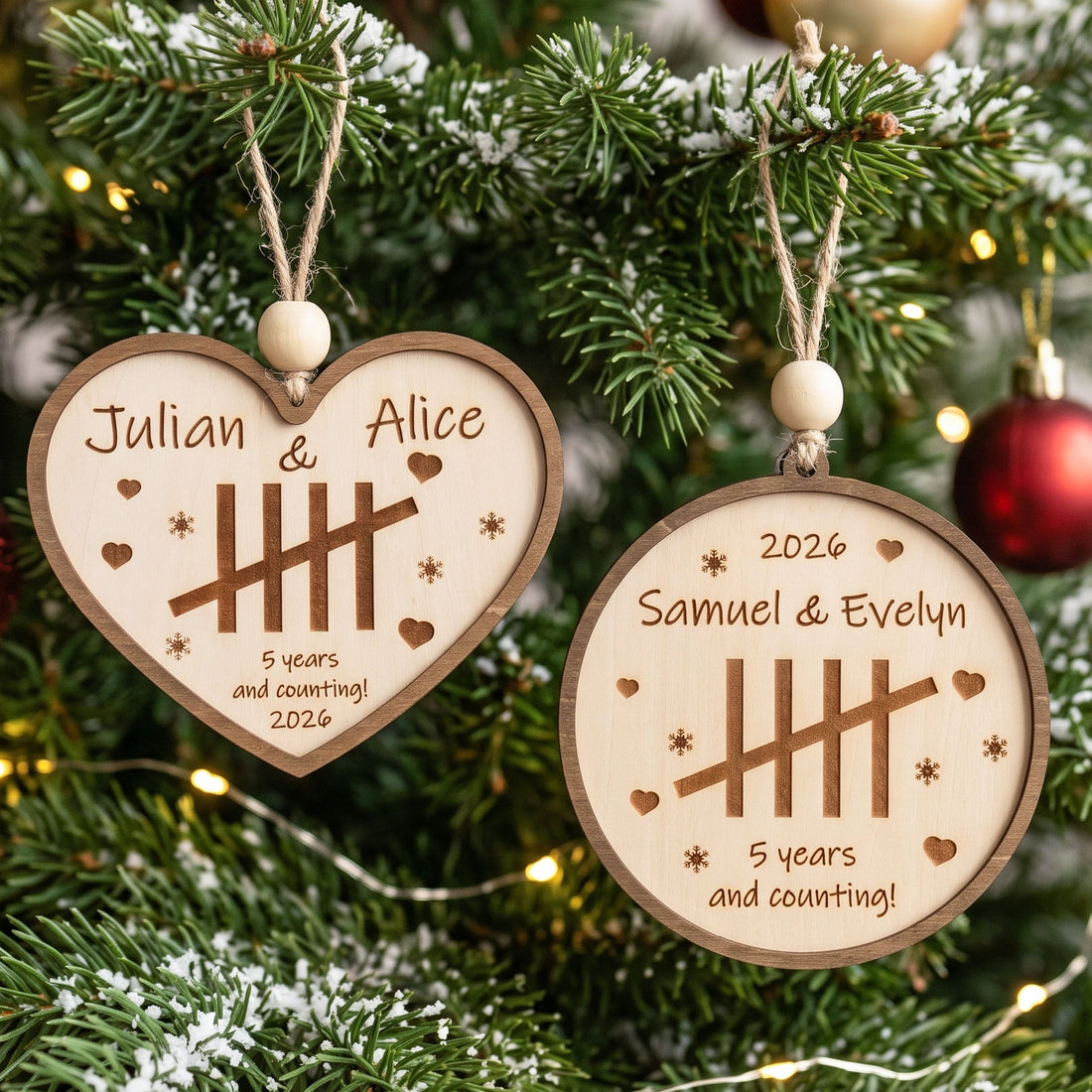 Personalized Anniversary Ornament for Couples Christmas Tree B46