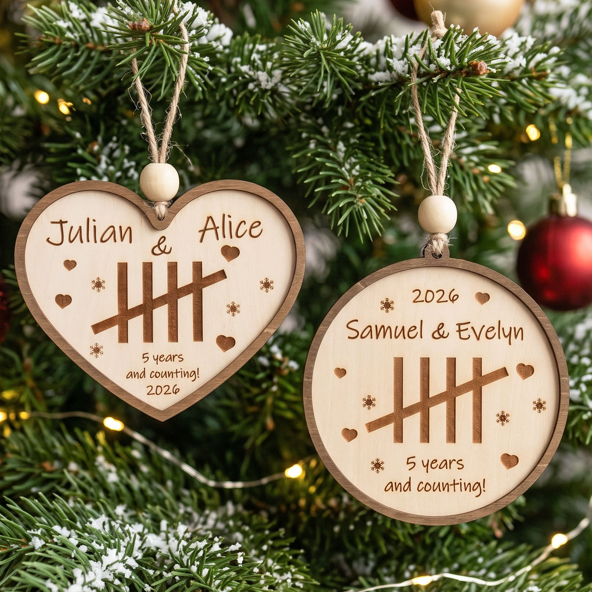 Personalized Anniversary Ornament for Couples Christmas Tree B46