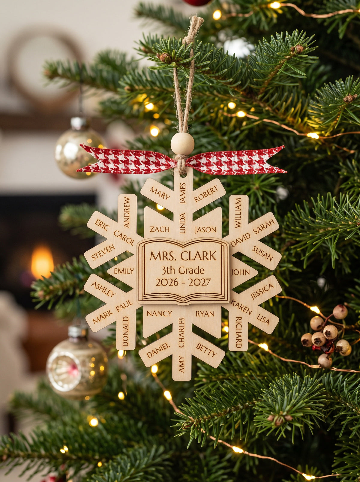 Personalized Teacher Christmas Tree Ornament for Teacher Gift B44