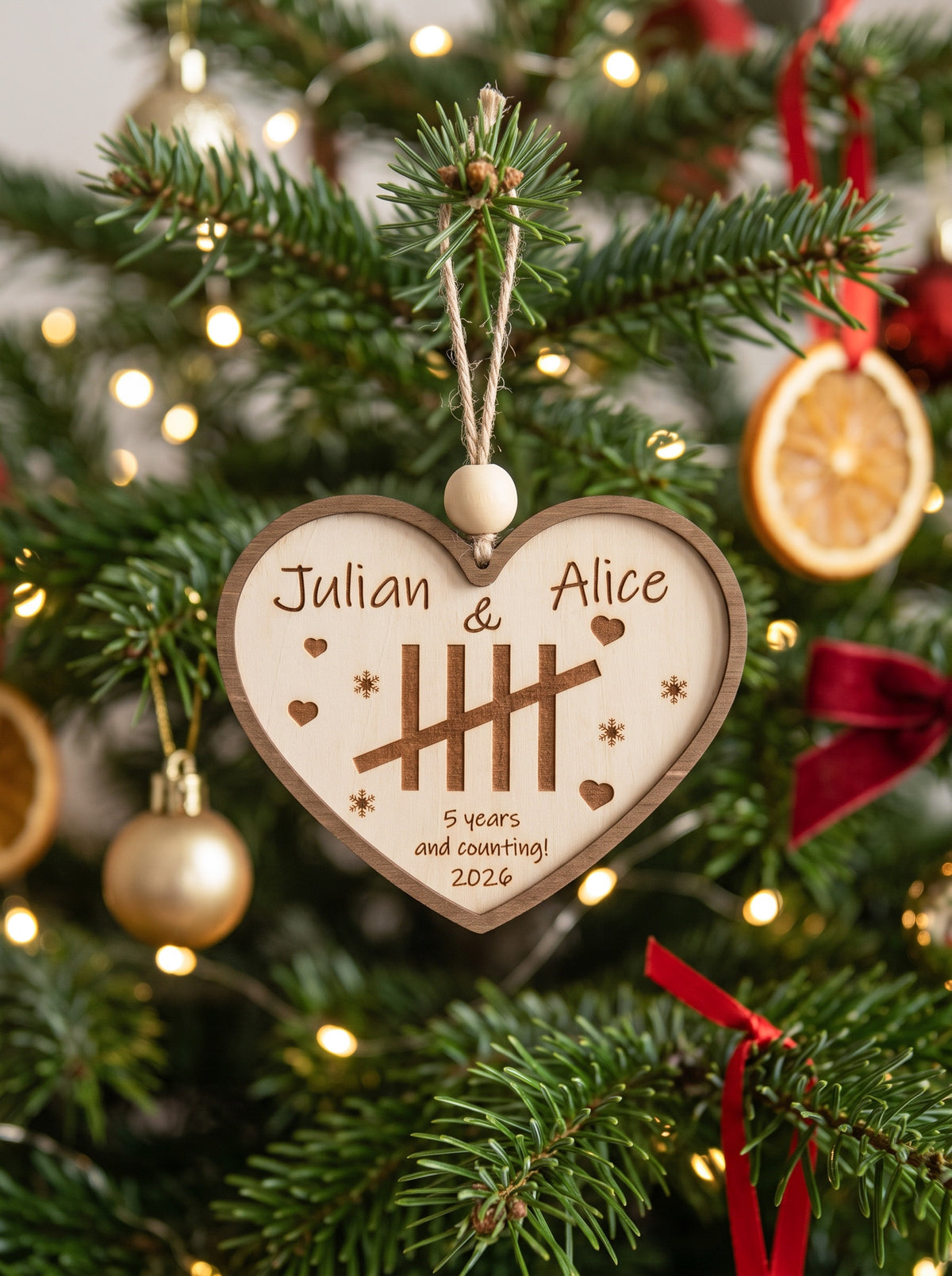 Personalized Anniversary Ornament for Couples Christmas Tree B46