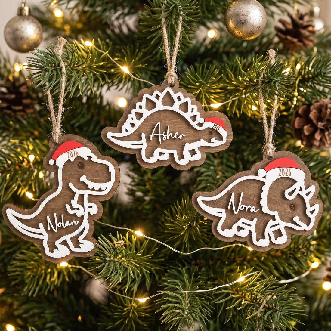 Personalized Kids Christmas Ornament Wood for First Christmas B45