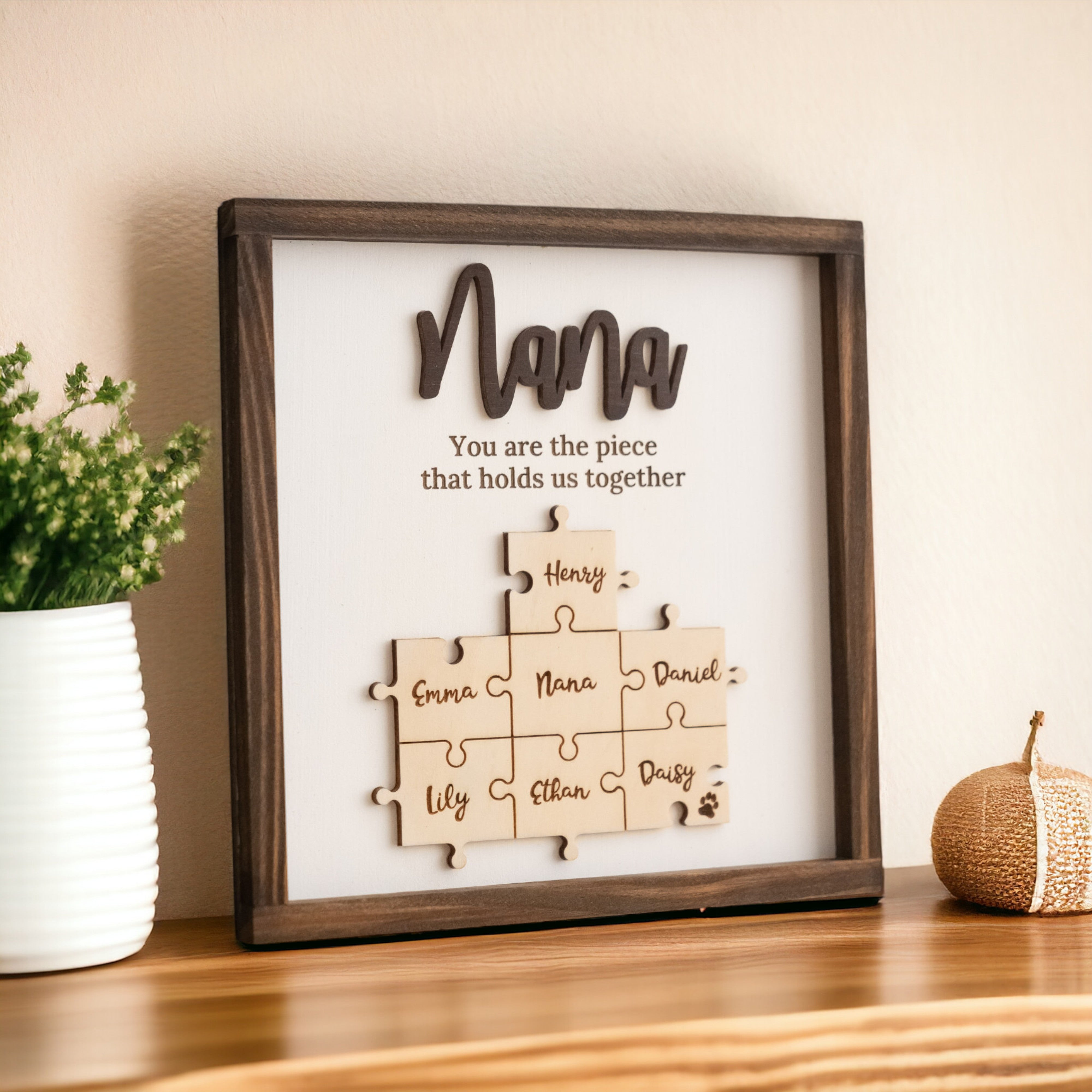 Personalized Wooden Puzzle Frame for Mom Wood for Custom Gifts J29