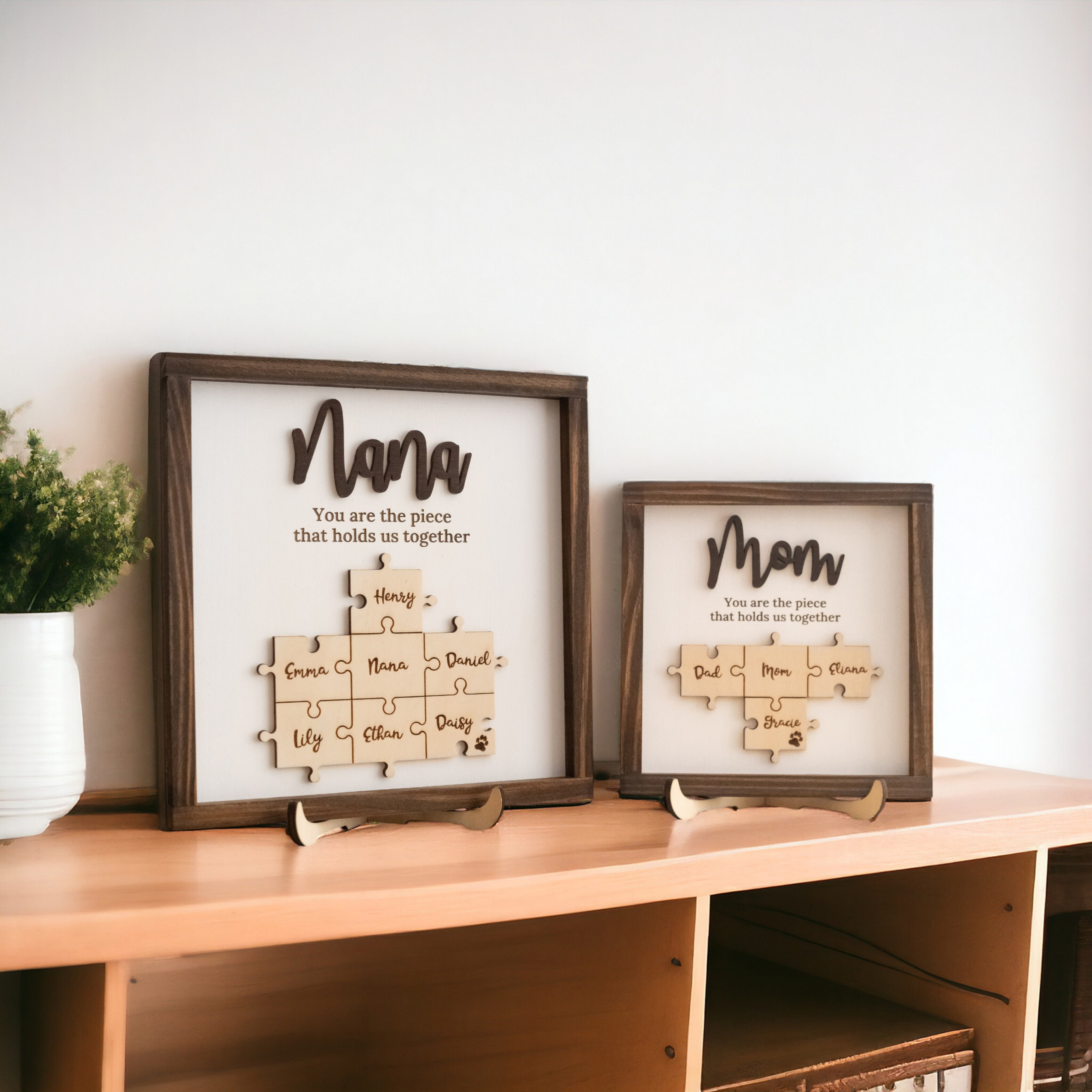 Personalized Wooden Puzzle Frame for Mom Wood for Custom Gifts J29