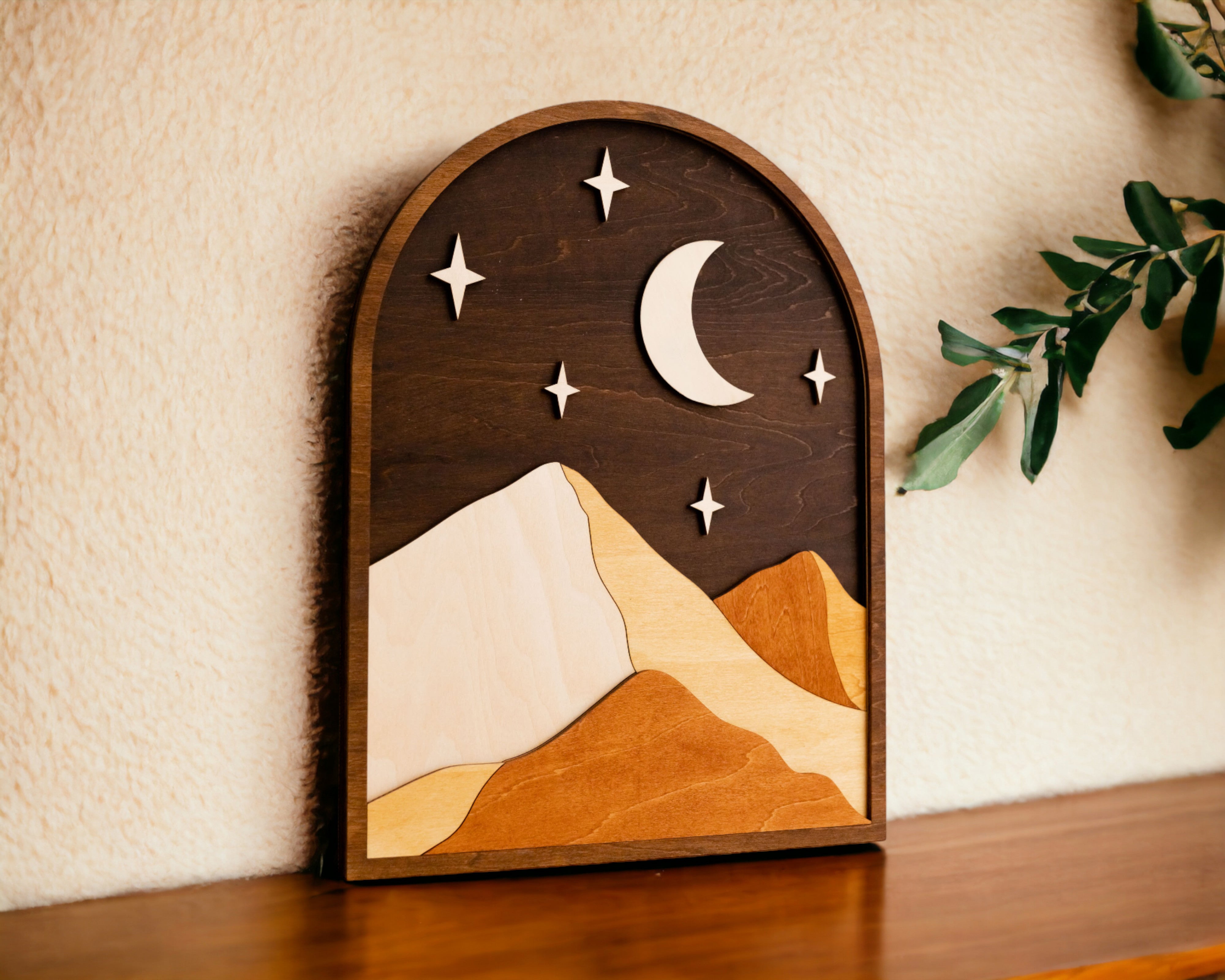 Sun And Moon Wood Wall Art Wood for Boho Wall Art Decor J53