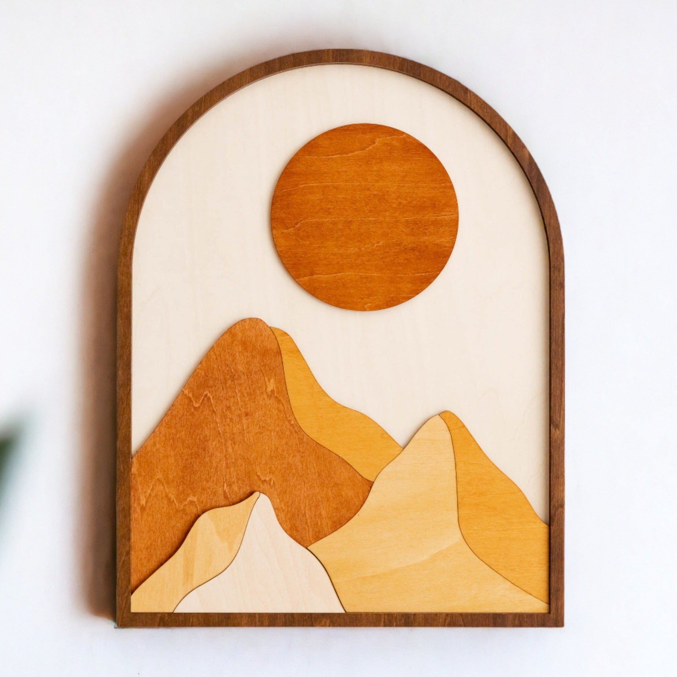 Celestial Sun and Moon Wood Art Duo for Bohemian Home Decor