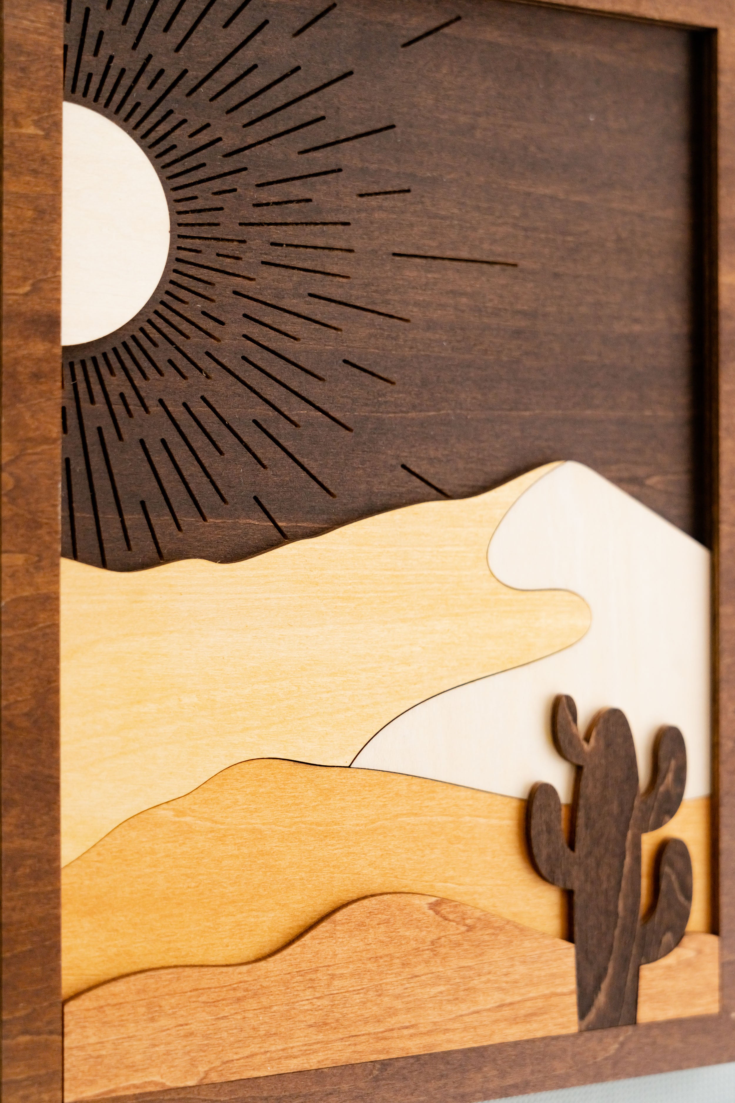 Dynamic Sun and Moon Wooden Wall Art Duo R07