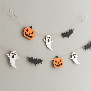 Wooden Halloween Garland Wood for Party Wall Decor R33