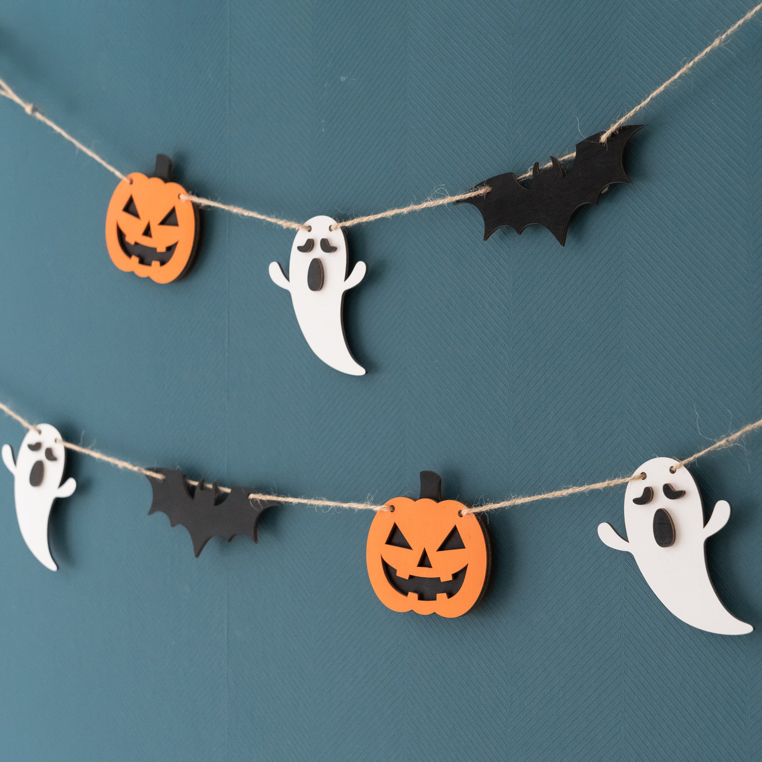Wooden Halloween Garland Wood for Party Wall Decor R33