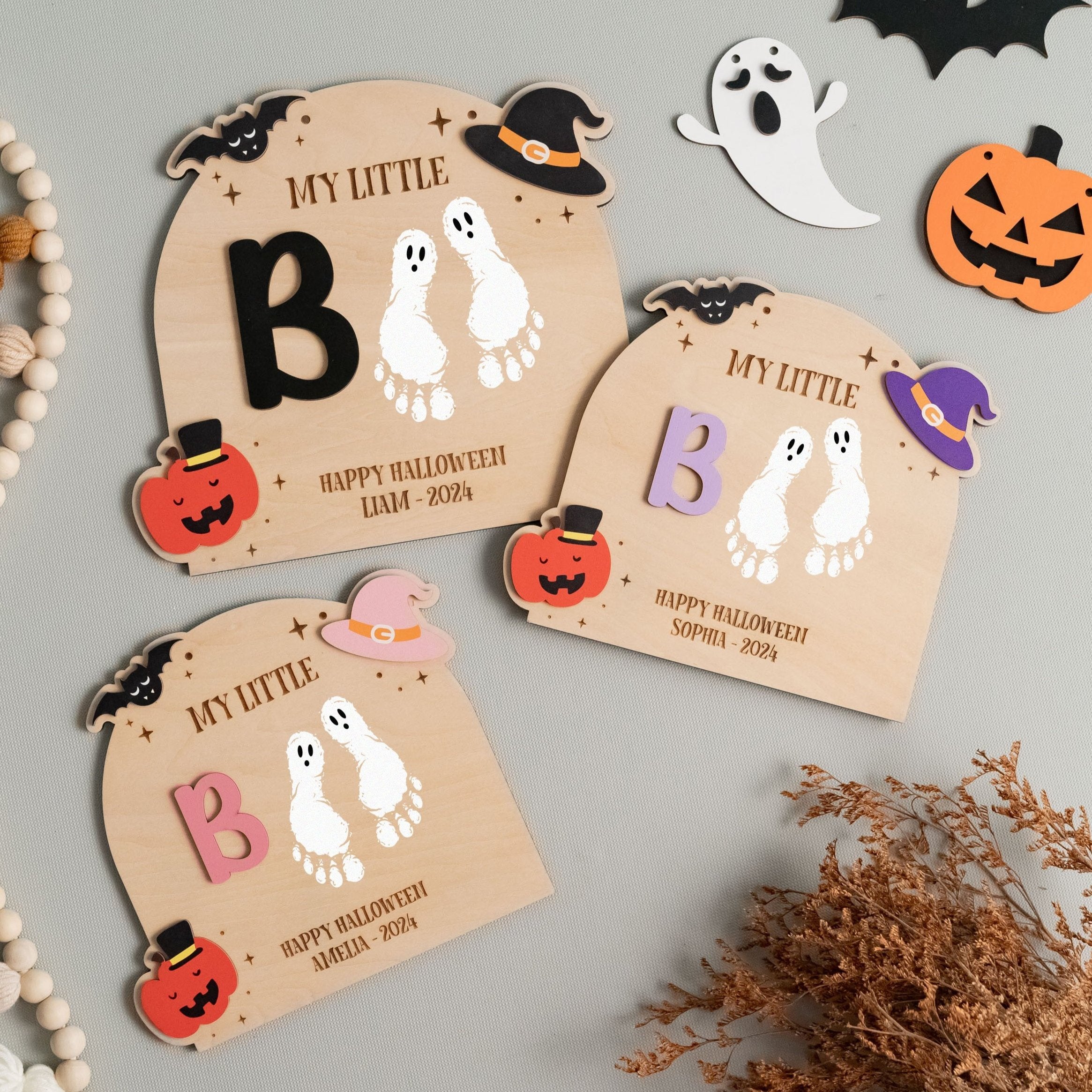 Personalized Boho Halloween Plaque for Nursery Decor