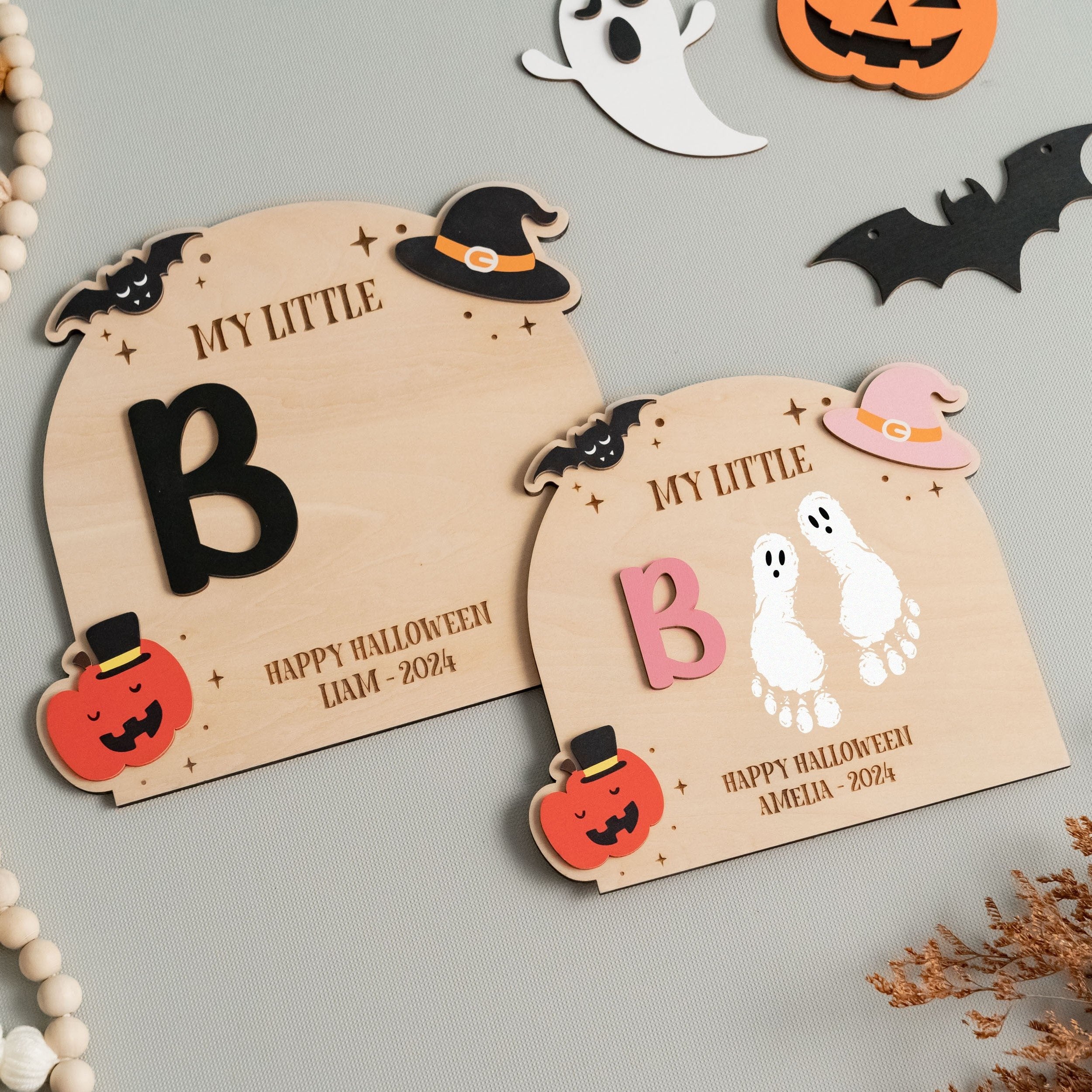 Personalized Boho Halloween Plaque for Nursery Decor