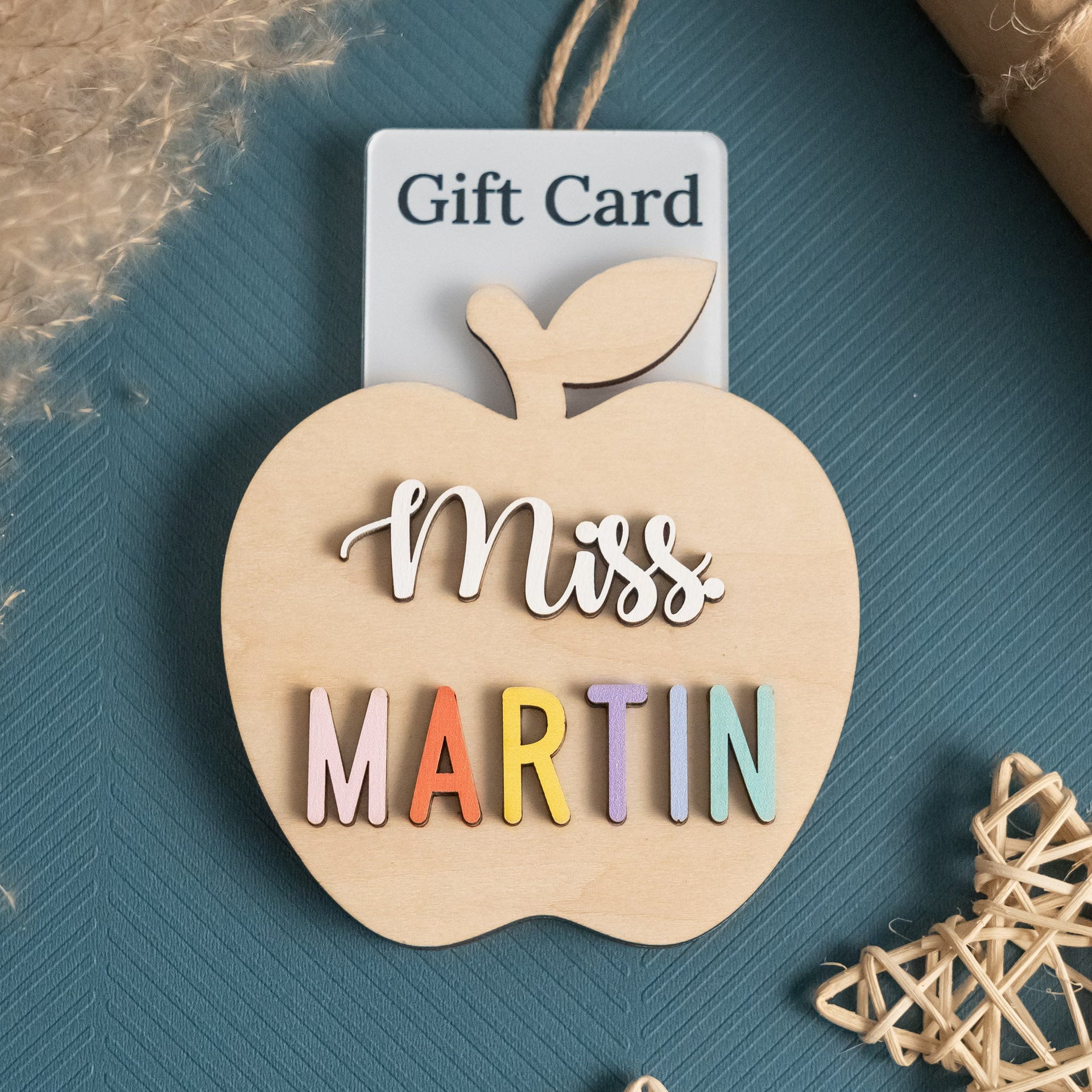 Teacher Gift Card Holder Ornament Wood for Cute Teacher Gifts Y18