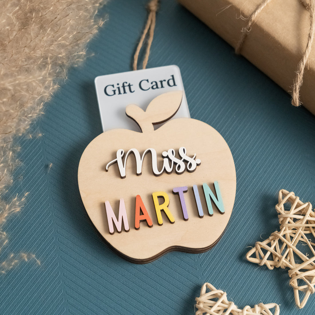 Teacher Gift Card Holder Ornament Wood for Cute Teacher Gifts Y18