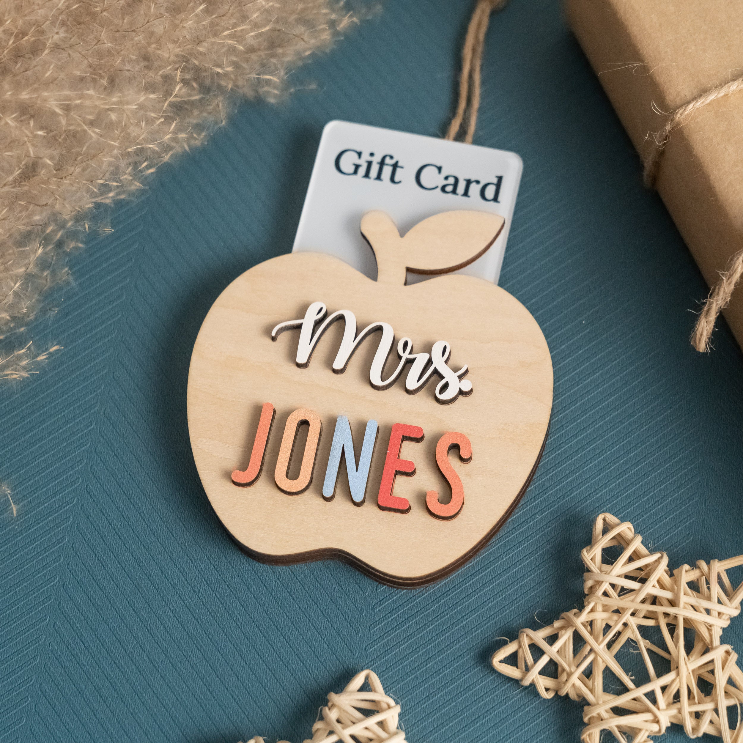 Teacher Gift Card Holder Ornament Wood for Teacher Gifts Y18