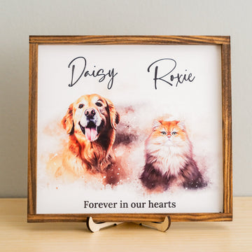 Bohemian Pet Memorial Photo Frame For Stylish Table Decor and Remembrance R10