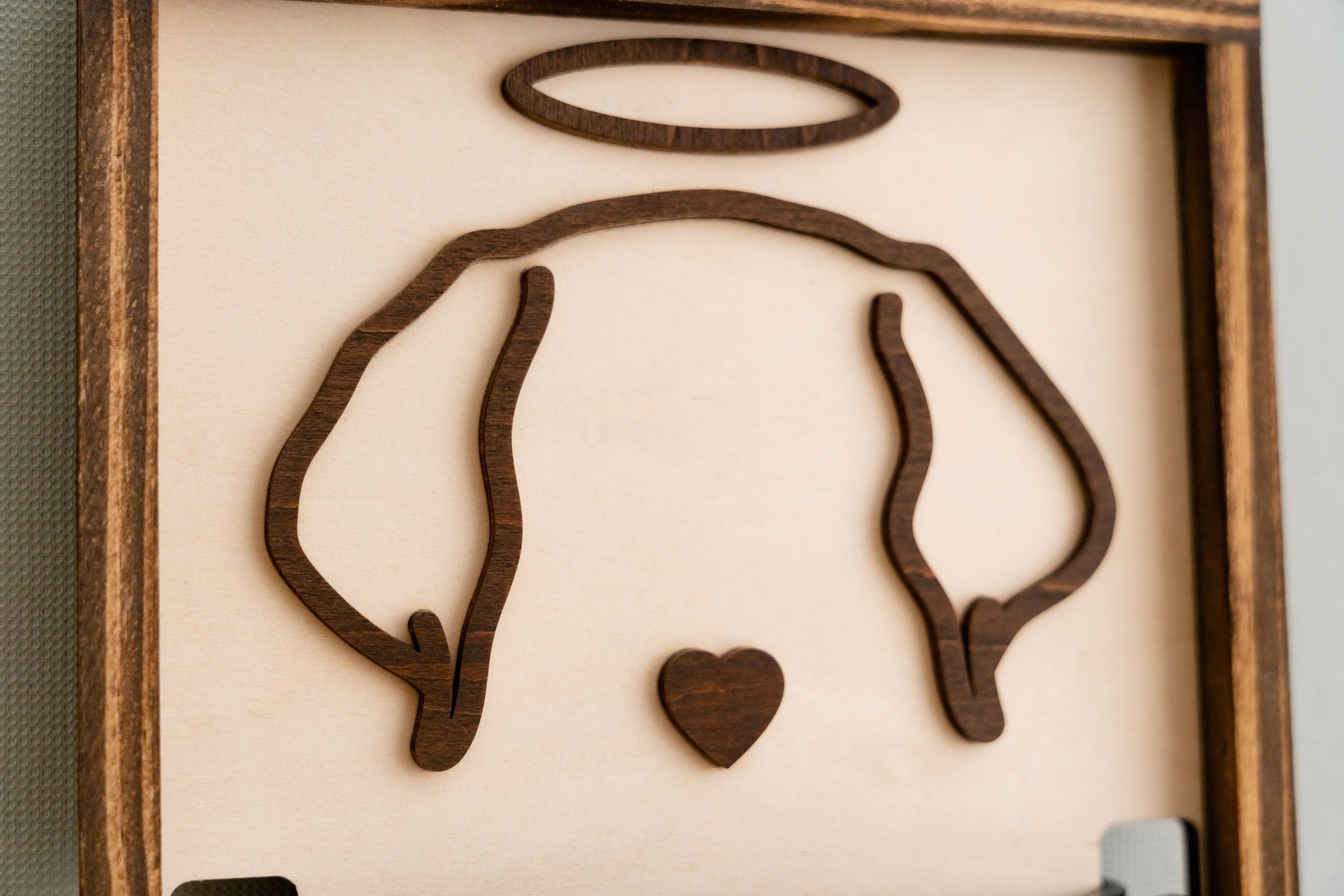 Dog Ear Drawing Framed Wood Custom Dog Memorial Gift for Pet Remembrance Frame and Personalized Dog Memorial Frame E37