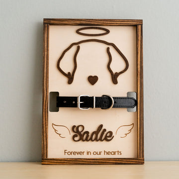 Dog Ear Drawing Framed Wood Custom Dog Memorial Gift for Pet Remembrance Frame and Personalized Dog Memorial Frame E37