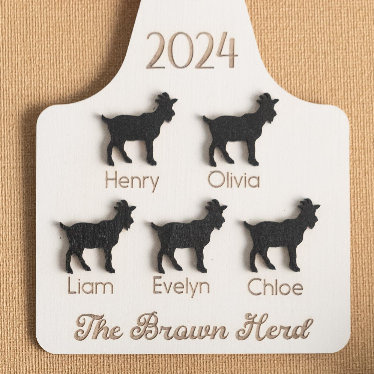 Personalized Family Herd Christmas Ornament Wood Christmas Ornaments for Rustic Holiday Decor O14