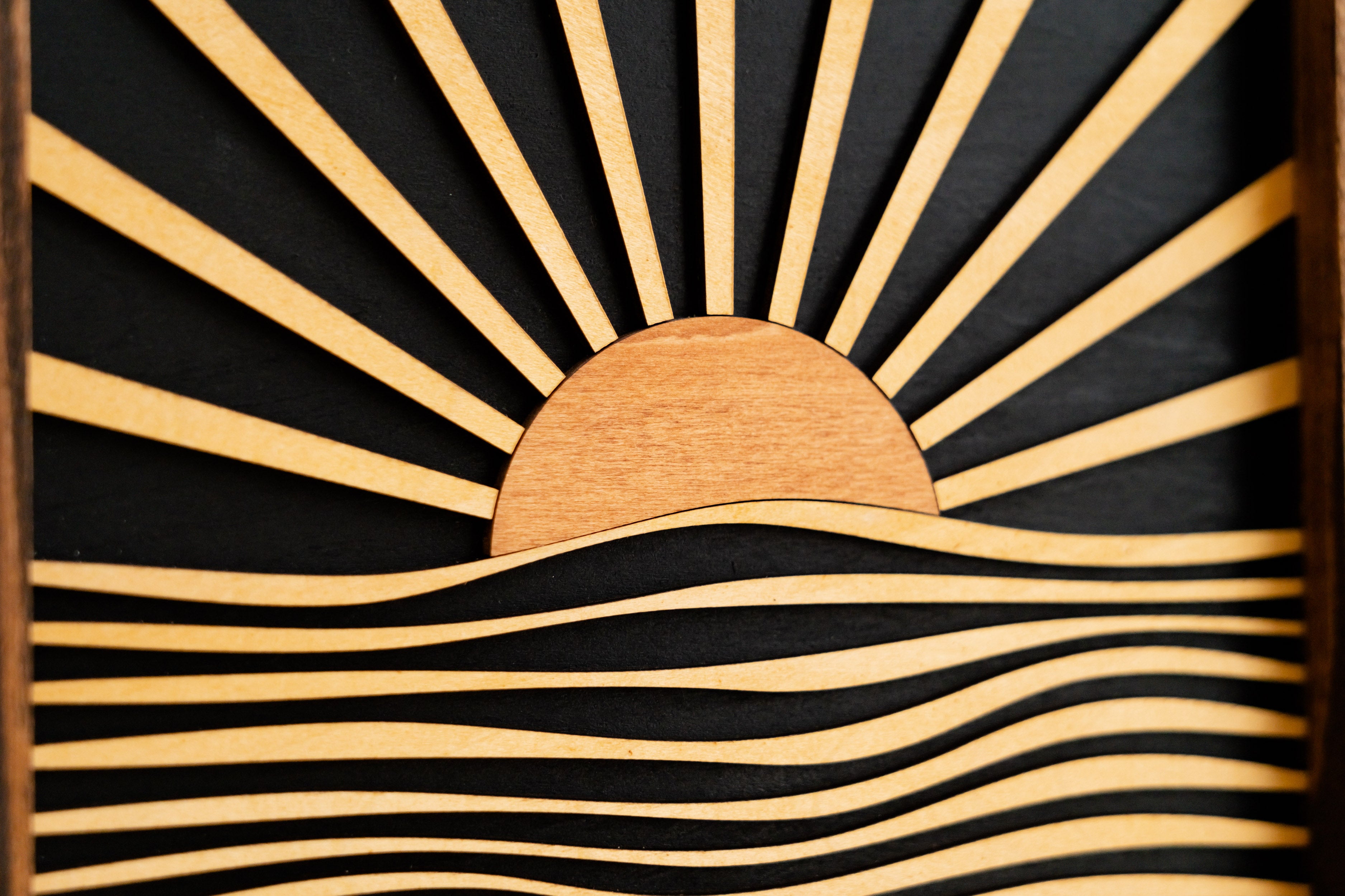 Boho Extra Large Sun Wood Art for Living Room Decor