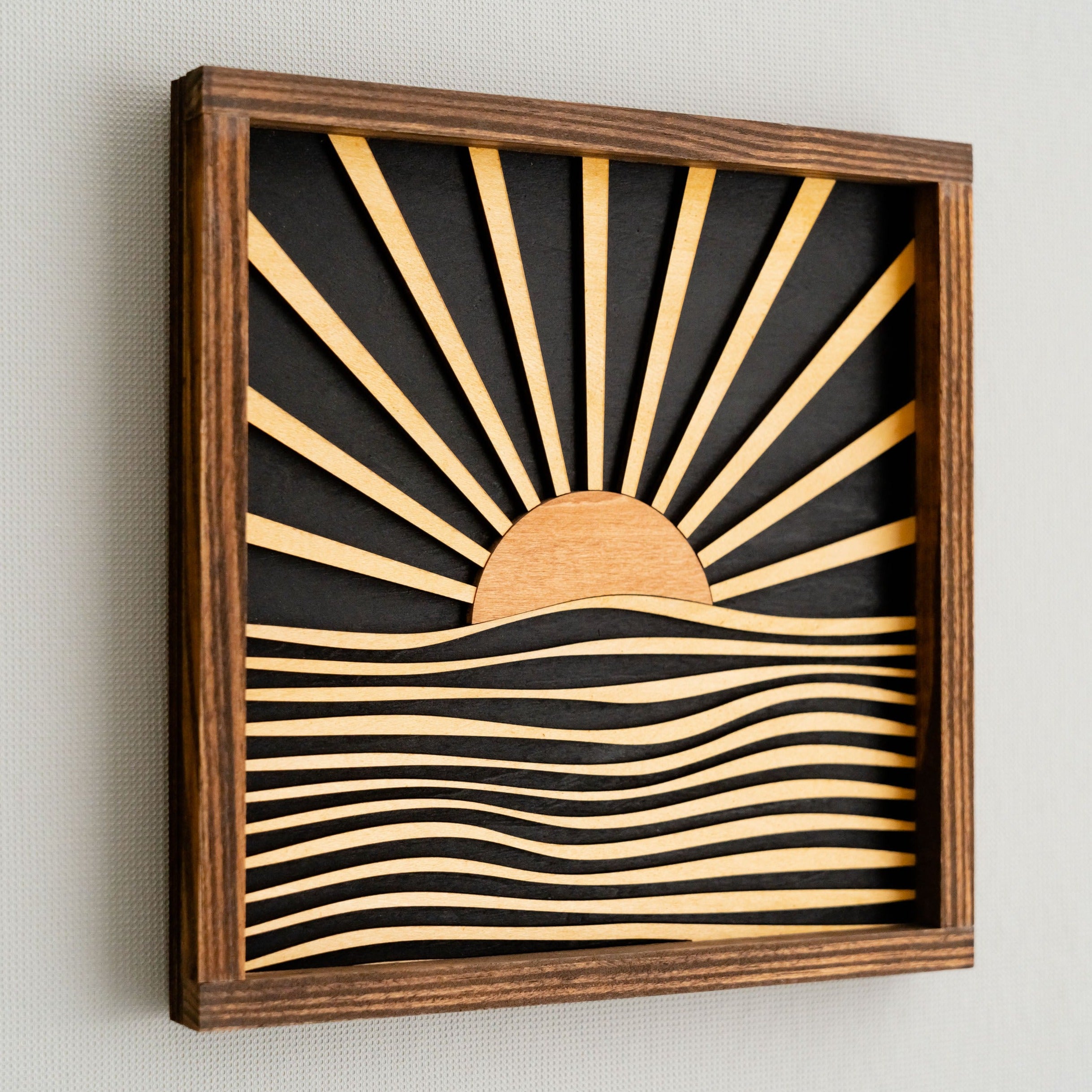 Handcrafted Boho Sunburst Wood Art for Vibrant Home Decor