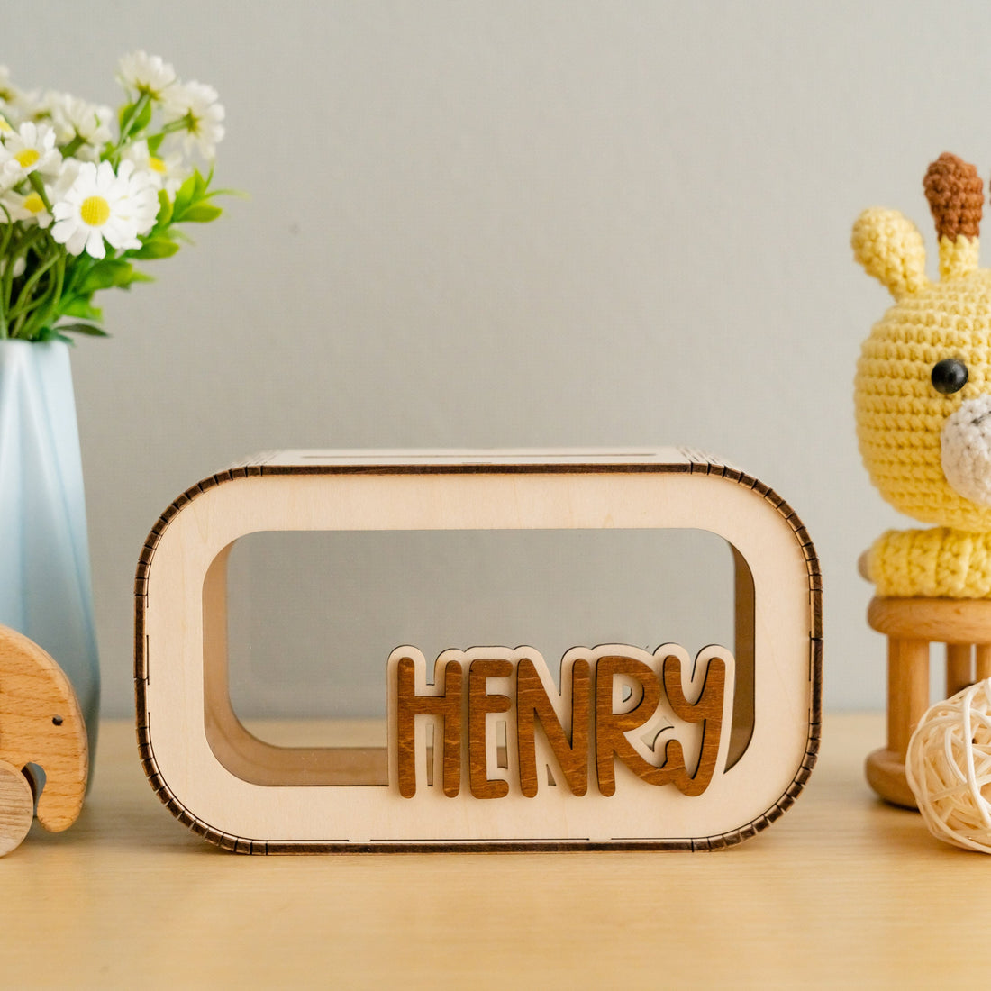 Minimalist Name Piggy Bank for Home decor and Saving Money