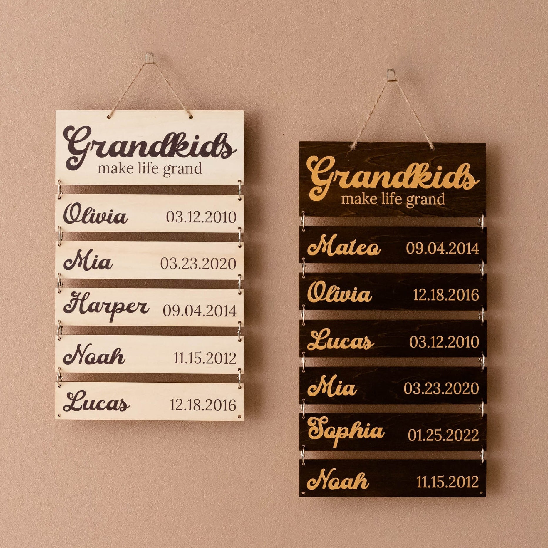 Personalized Family Name Sign Wood for Grandparents Wall Decor E98