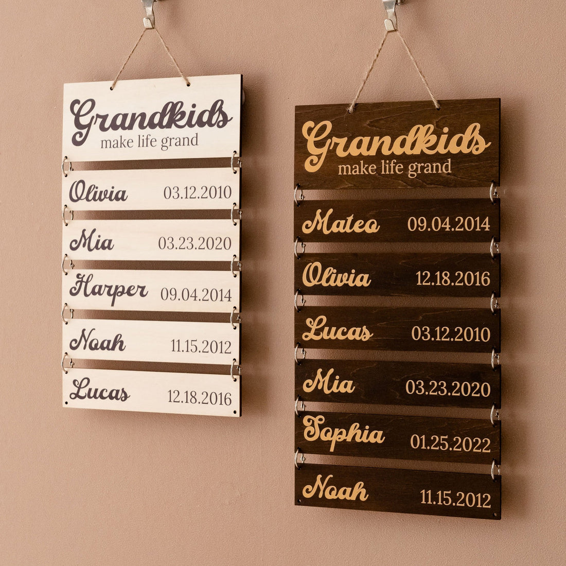 Personalized Family Name Sign Wood for Grandparents Wall Decor E98