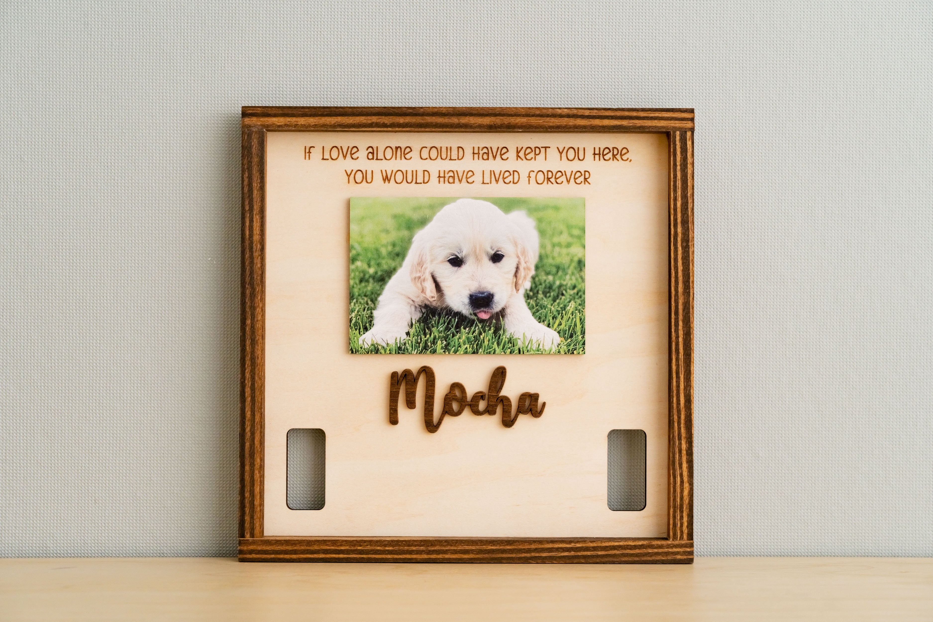 Pet Memorial Photo Sign for Boho & Rustic Home Decor