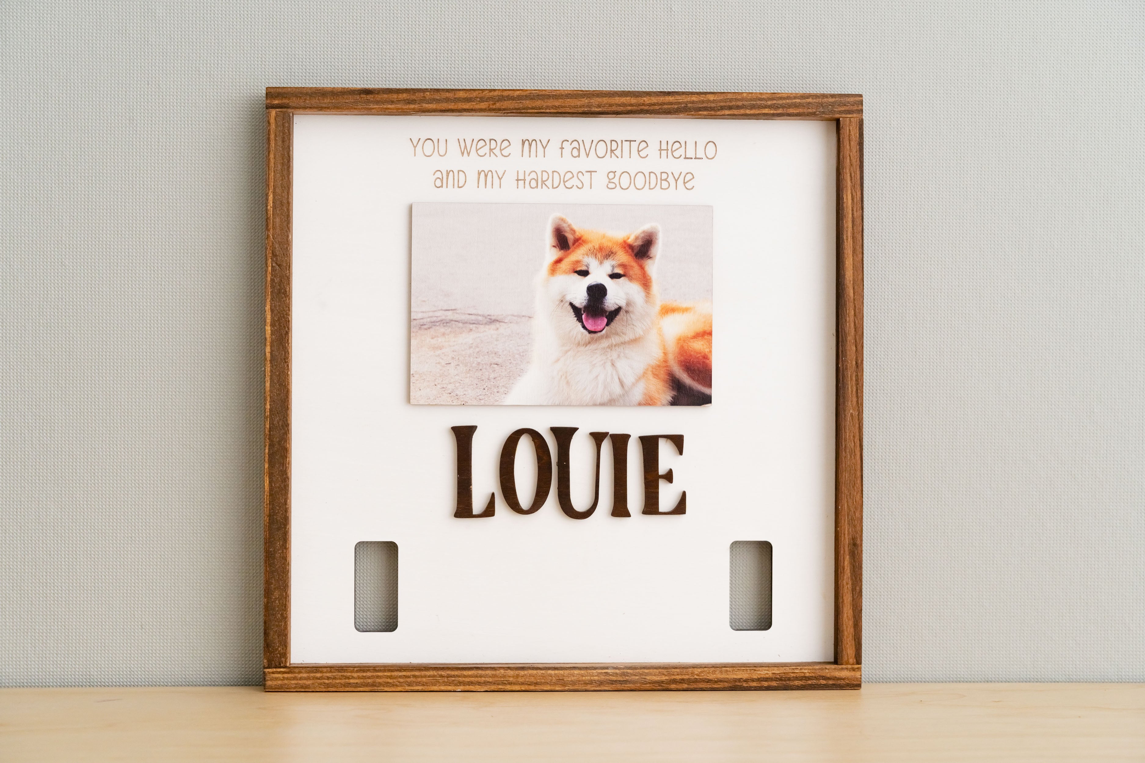 Boho and Rustic Pet Memorial Photo Sign for Heartfelt Home Decor