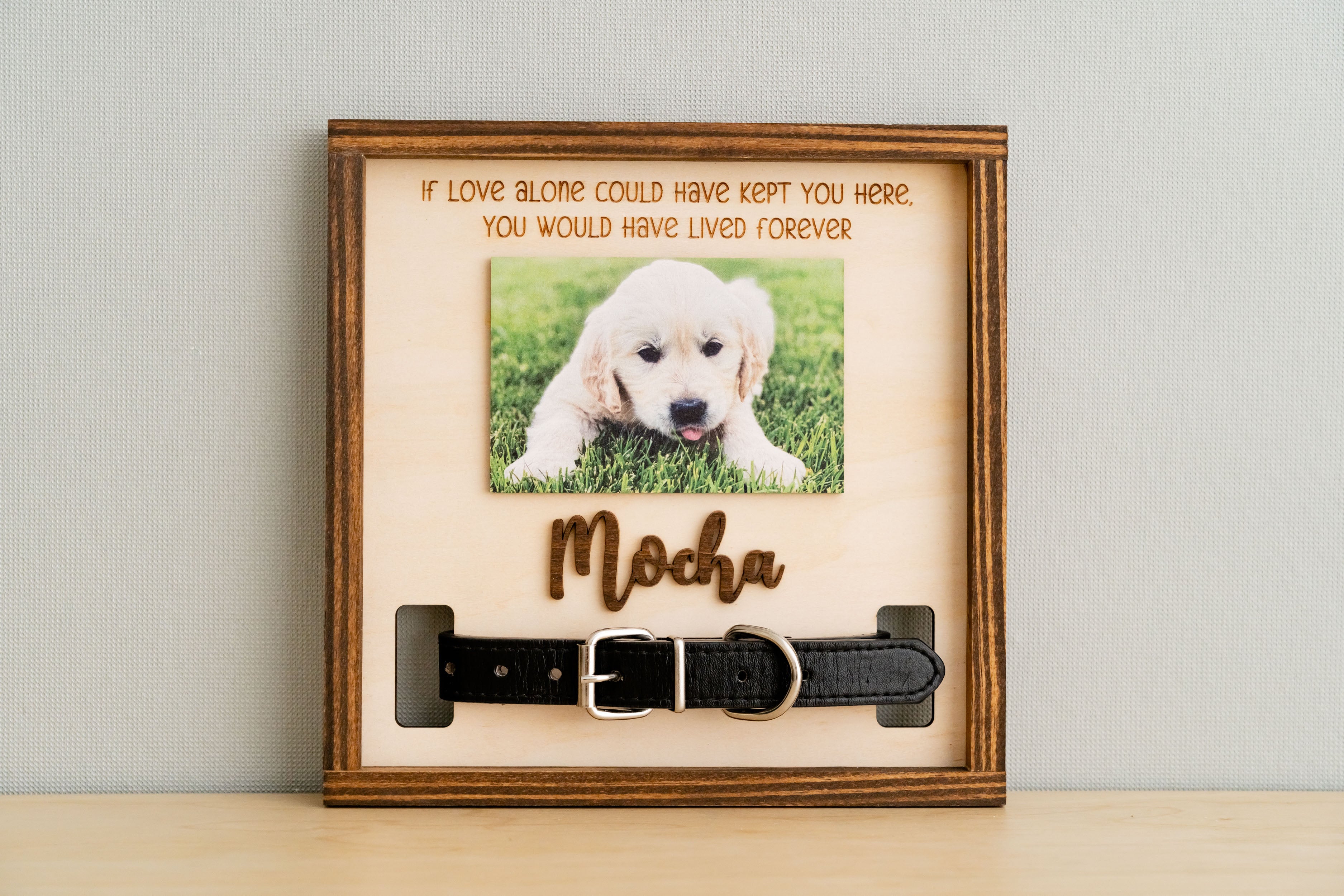 Boho and Rustic Pet Memorial Photo Sign for Heartfelt Home Decor