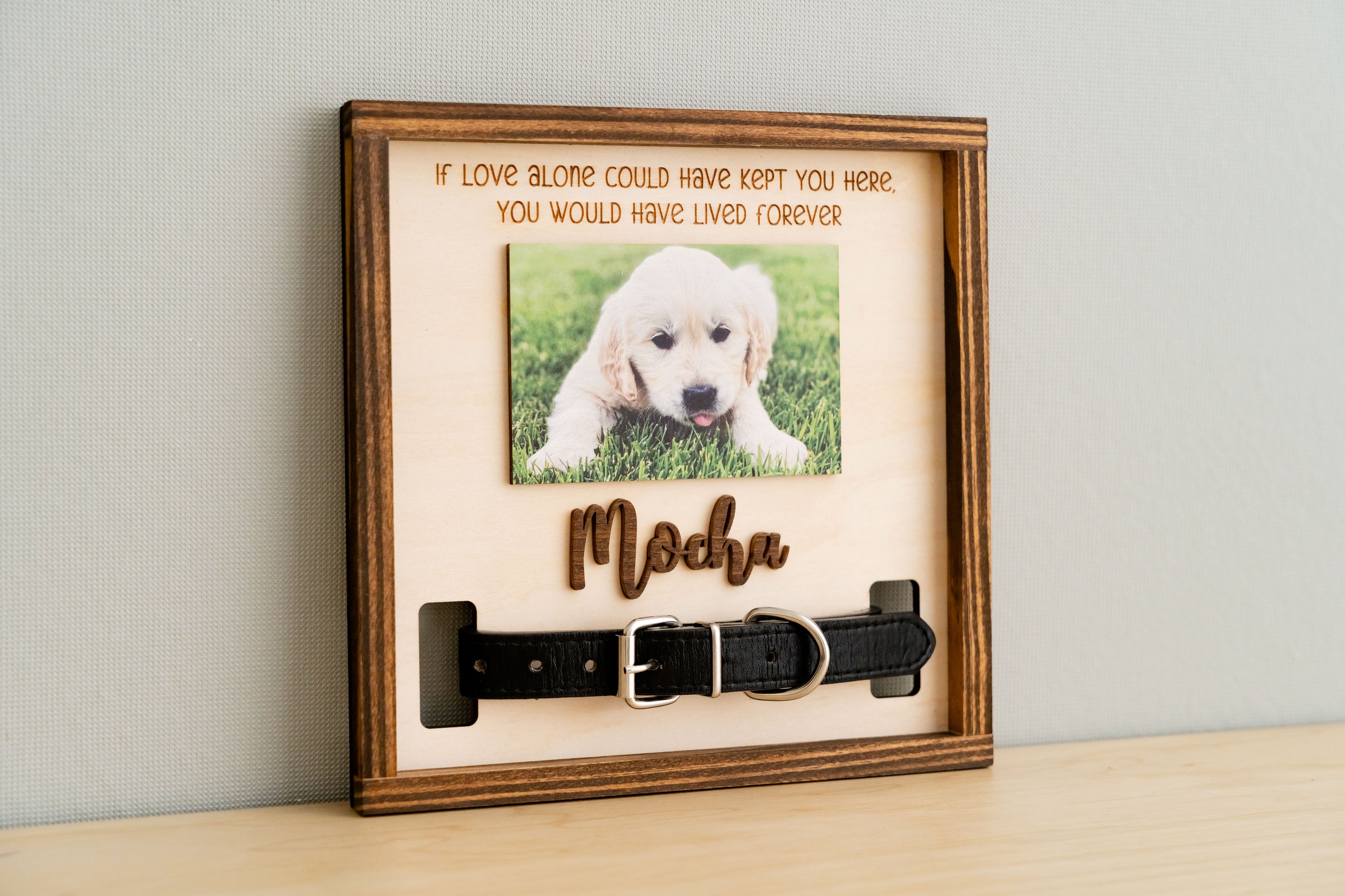 Pet Memorial Photo Sign for Boho & Rustic Home Decor