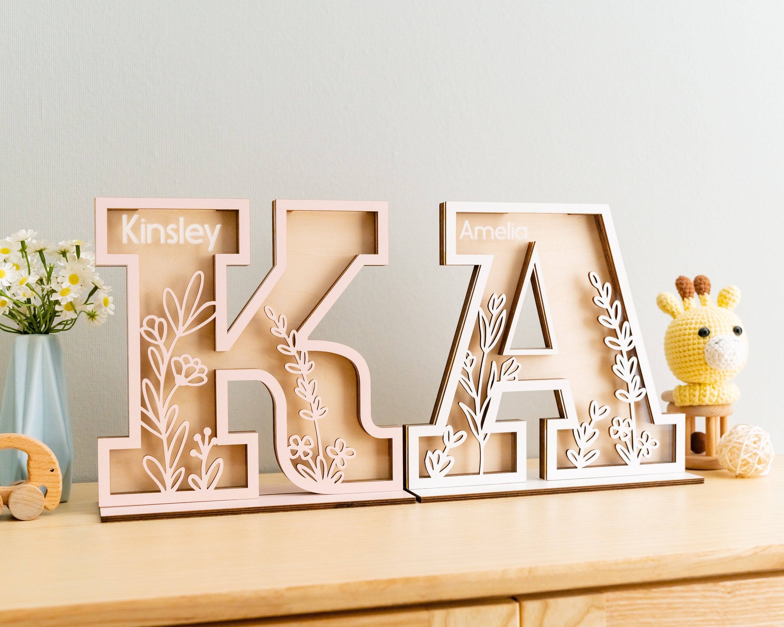 Boho Chic Personalized Letter Coin Bank for Nursery Savings