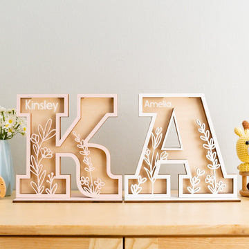 Personalized Letter Piggy Bank Wood Acrylic for Kids Wooden Coin Bank E21