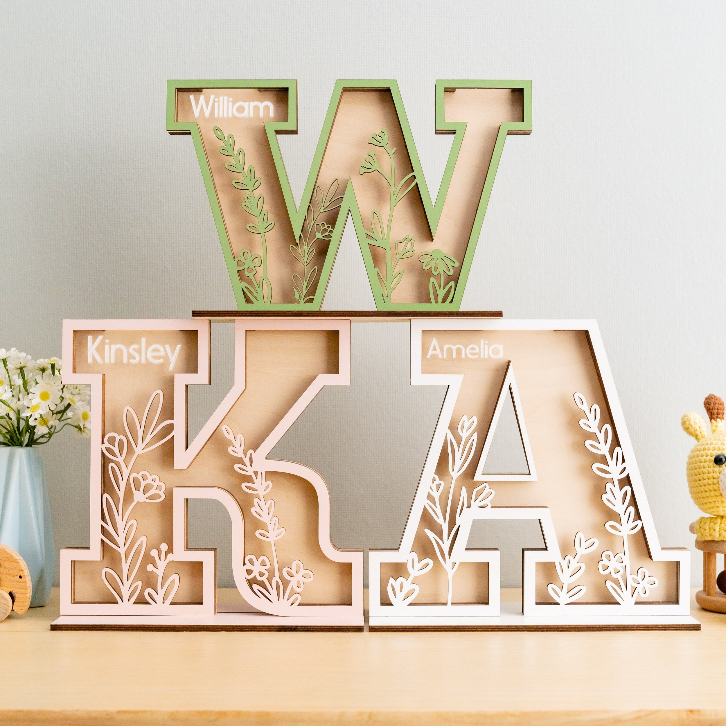 Personalized Letter Piggy Bank Wood Acrylic for Kids Wooden Coin Bank E21