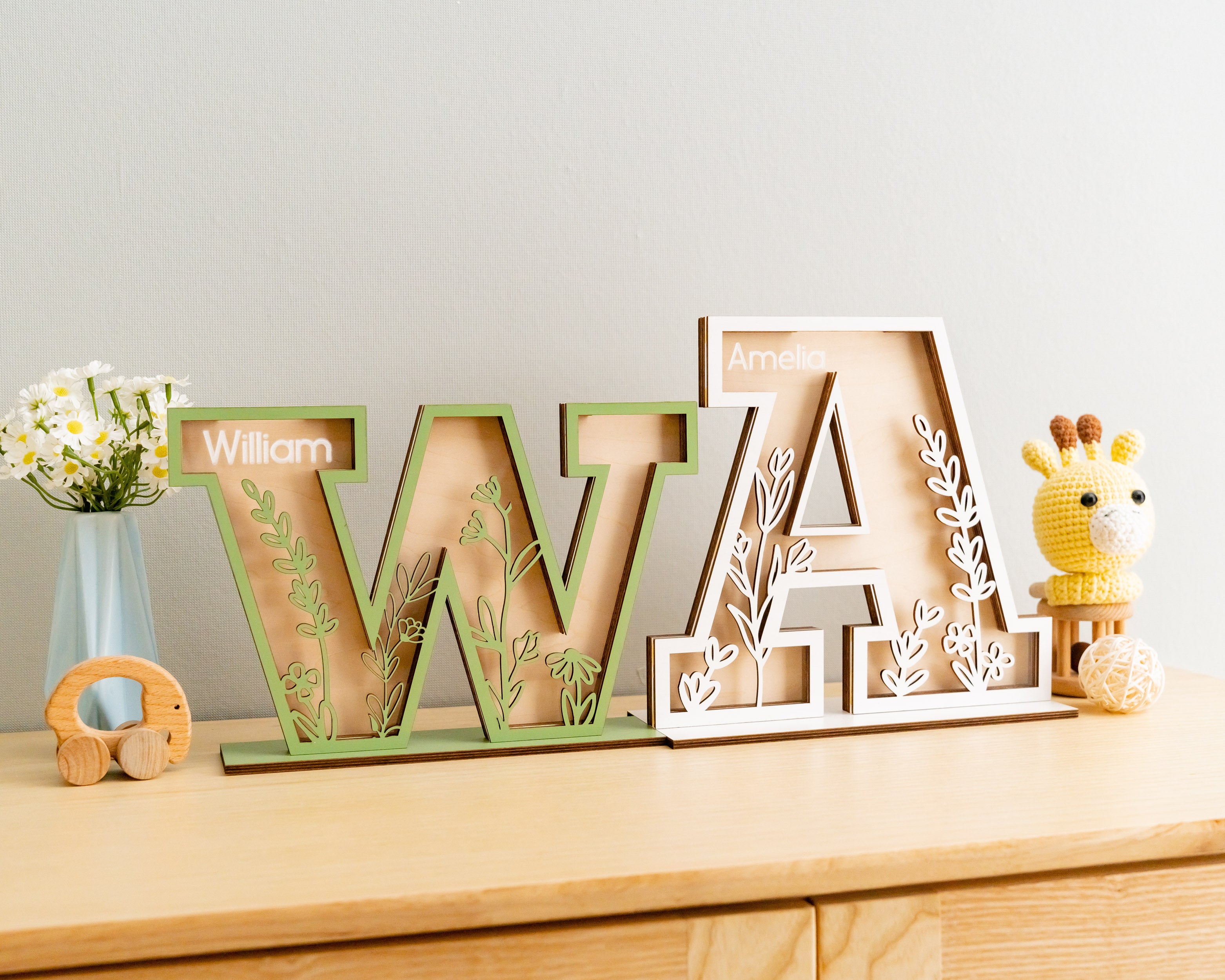 Boho Chic Personalized Letter Coin Bank for Nursery Savings