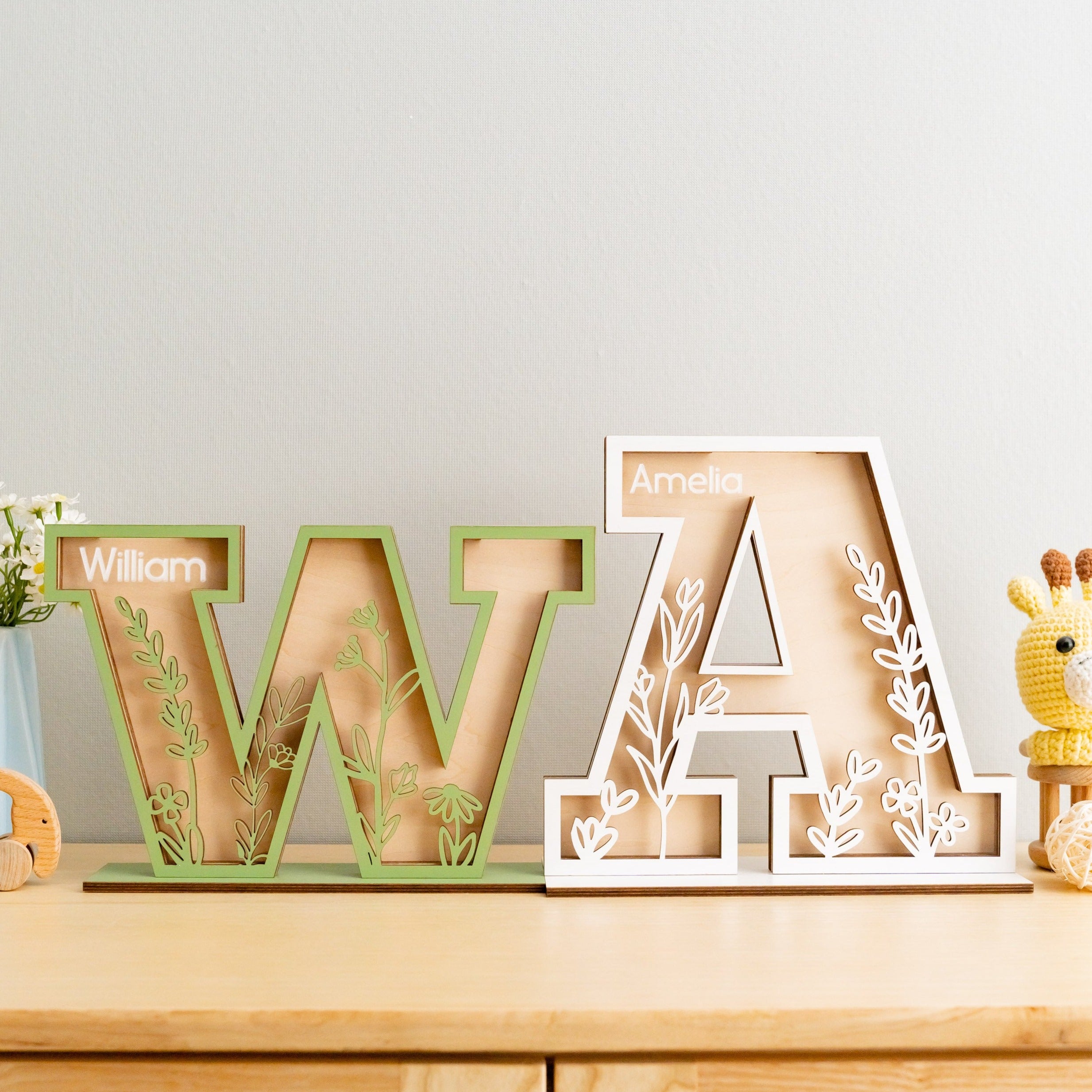 Boho Chic Personalized Letter Coin Bank for Nursery Savings