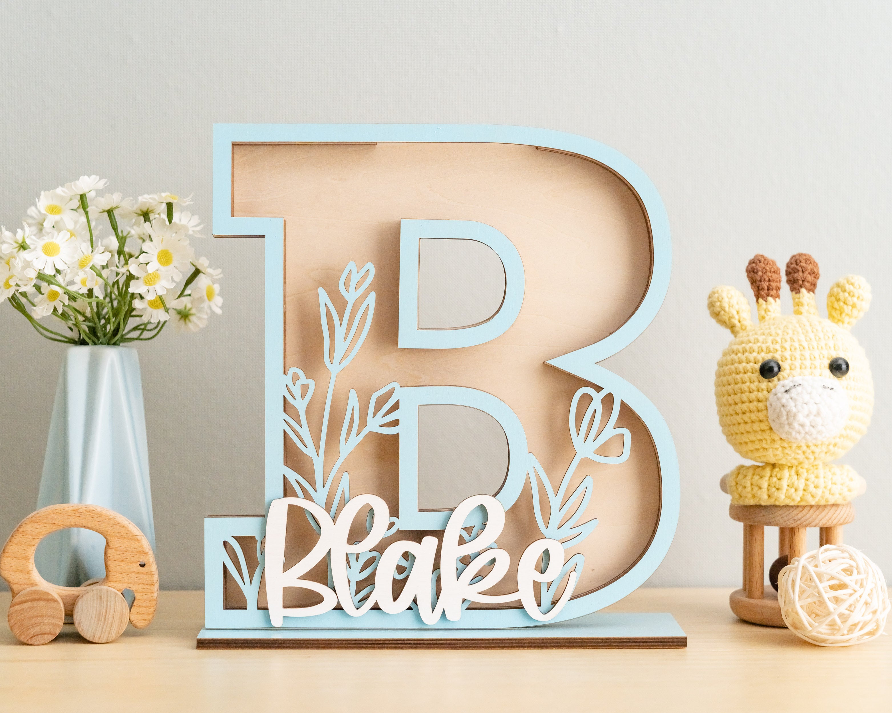 Baby Letter Coin Bank For Boho Nursery Decor