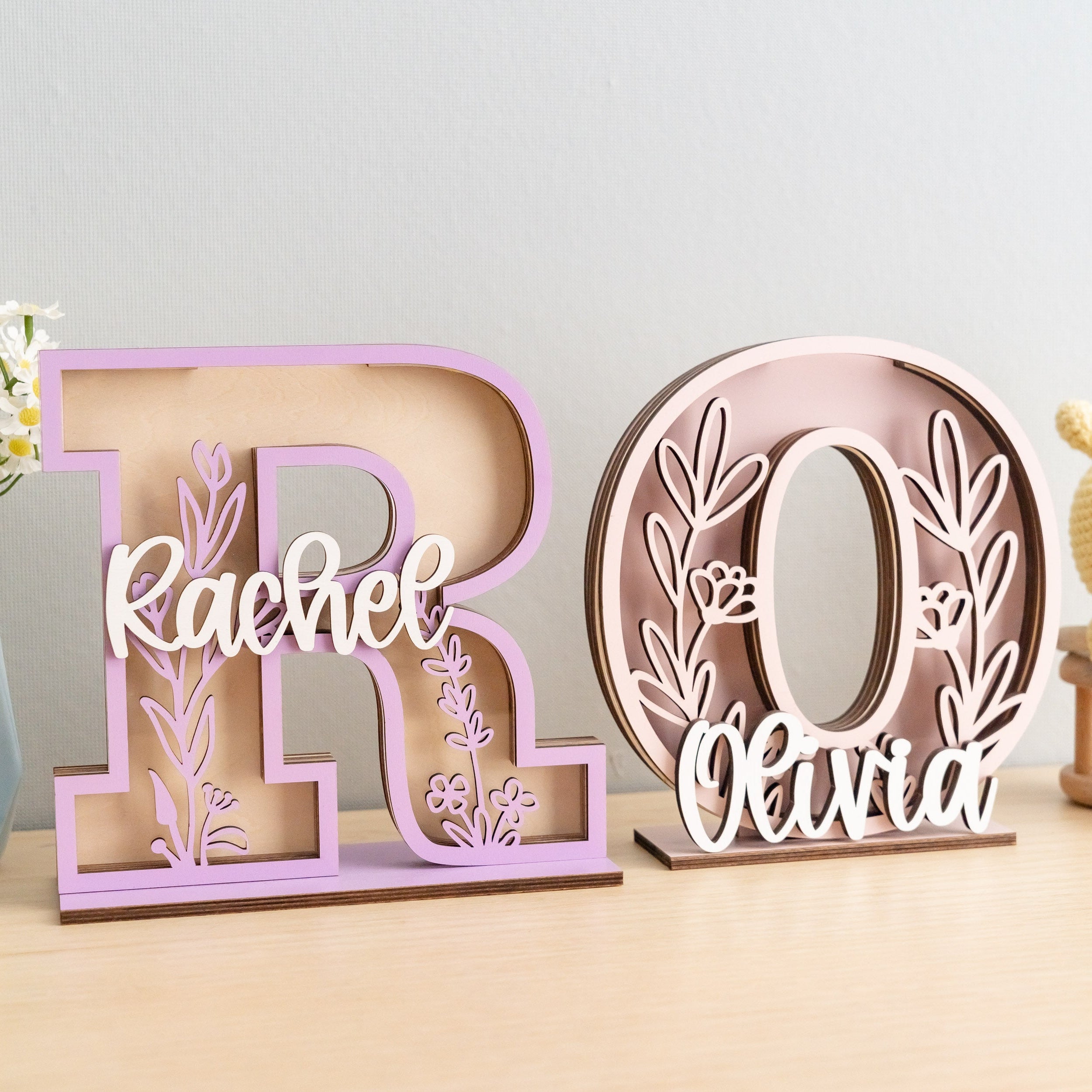 Personalized Letter Piggy Bank Wood Acrylic for Kids Coin Saving E22