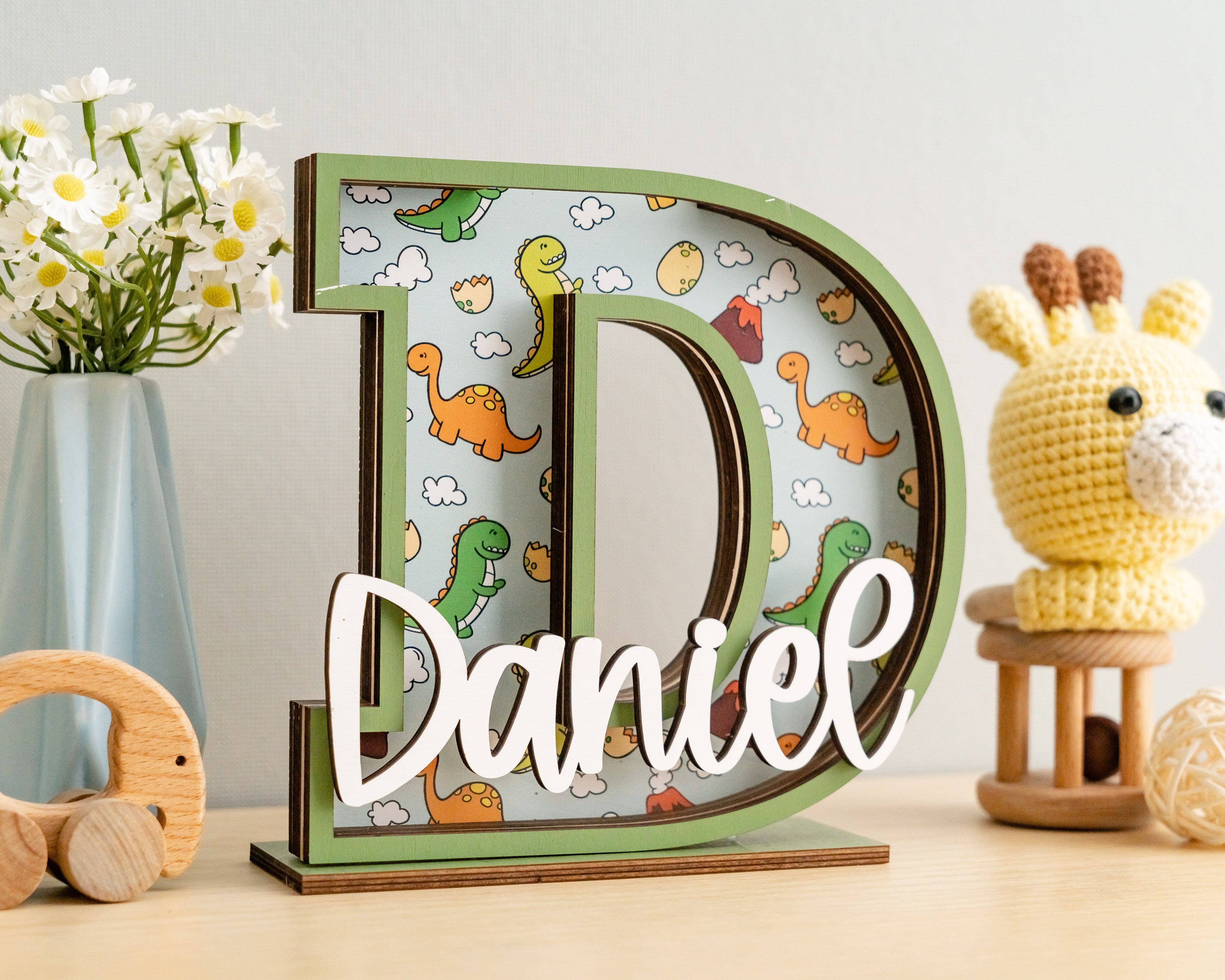 Alphabet Letter Coin Box For Kids Room Decor