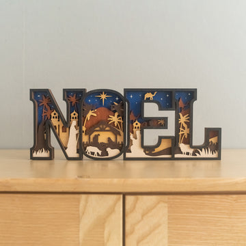 Wooden Noel Christmas Sign Wood for Christmas Table Decor and Wooden Christmas Sign D25